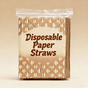 Pailles en papier jetables polyvalentes pour usage multiple, adaptées aux cafés, à la maison, aux pique-niques, aux boissons froides et chaudes - Product Image 2