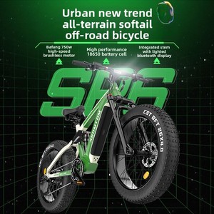 Vélo de montagne électrique tout-terrain Ailuoa à pneus larges, moteur arrière 750W, pour adultes (hommes et femmes), à vitesses variables, avec suspension souple - Product Image 3