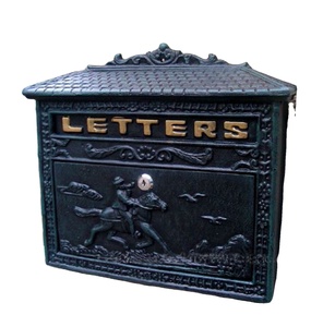 Buzón de metal para jardín, buzón vintage montado en la pared de bronce, Villa europea para decoración del hogar - Product Image 1