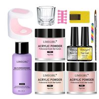 Kit Complet de Faux Ongles en Acrylique en Gros - Lampe UV, Monomère EMA et Poudre Acrylique Scintillante, Longue Durée, Marque Personnalisée Prise en Charge