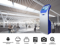 Sistem tiket pembayaran mandiri antiair Display LCD Terminal kios pemesanan layanan mandiri 21.5 inci