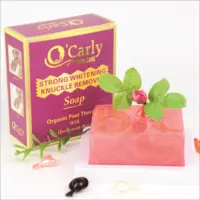Özel etiket O'Carly en iyi cilt hafifletmek sabun beyazlatma Knuckle siyah nokta çıkarıcı vücut yüz bakımı Hyalurnoic asit tuvalet sabun