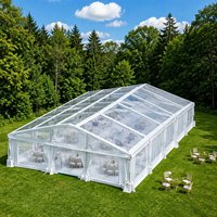Tente de mariage en PVC transparent avec structure en alliage d'aluminium, chapiteau événementiel résistant aux UV pour cérémonies, fêtes et expositions en extérieur toutes saisons