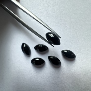 Royal TFH Onyx Noir Naturel Cabochon Marquise Qualité AAA Pierre Précieuse Polie à la Main 3x6MM à 10x20MM - Product Image 1