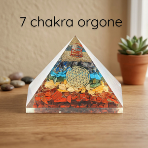 Pirámide de Orgón de 7 Chakras, Cristal, Piedra Preciosa, Artesanía, Pirámide de Resina Hecha a Mano para Decoración del Hogar, Meditación - Product Image 2
