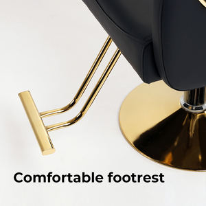 Cadeira de Barbeiro e Salão Comercial com Design Moderno, Apoio de Braço em Couro Sintético, Bomba Hidráulica, Altura Ajustável, Assento Giratório e Alta Densidade - Product Image 3