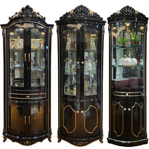 אירופאי שחור קפה בר קפה בר סלון ריהוט עץ עץ רצפת עץ יין ארון ארון סלון צבע אדום מטבח ארון - Product Image 5