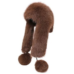 秋冬女式防风保暖仿皮草飞行帽新款雷锋帽带耳罩派对滑雪 - Product Image 1