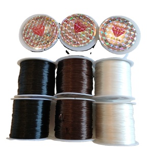 Extensions de <span class=keywords><strong>cheveux</strong></span> en nœuds brésiliens avec <span class=keywords><strong>fil</strong></span> élastique, cordon en nylon extensible avec aiguilles à crochet, emballées dans un sac - Product Image 1