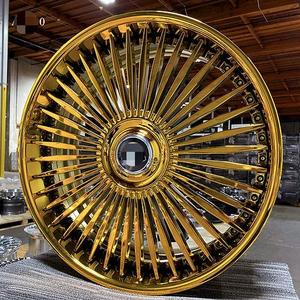 Staggered Wire Rims 20 22 24 26 Inch 20x8 22x8 24x10 72 150 204 100 <strong>Spokes</strong> Standard Cross Straight Golden Gold <strong>Spoke</strong> Wire <strong>Wheel</strong> - Product Image 3