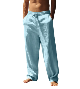 Pantalones Largos de Lino y Algodón Transpirables para Hombre, Talla Grande, Casuales, Deportivos, Rectos - Product Image 6