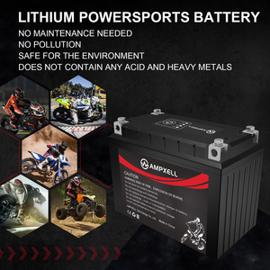 แบตเตอรี่ลิเธียมสำหรับสตาร์ทรถยนต์ AMPXELL แบบตะกั่ว-กรด 12V 6Ah CCA180A สำหรับ YT12A-B2/YTZ12S-BS/YTZ14S-BS AMX12-60FQ ขายส่งจากโรงงาน - Product Image 1