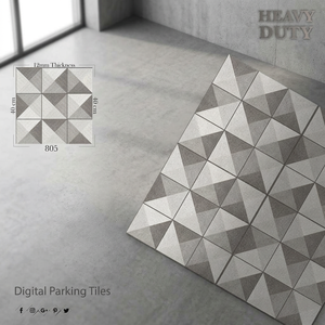 Carreaux de sol en porcelaine émaillée Vistaar Digital 400x400mm pour parking, revêtement de sol extérieur haute résistance 12mm 9mm - Product Image 2