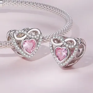 JLN New 925 Sterlingsilber Baby-Fußabdruck-Anhänger Herz der Ewigkeit Perle für Damen Armband Halskette Muttertagsgeschenk