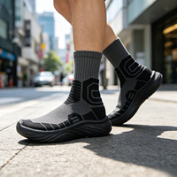 Chaussures de marche montantes pour hommes, style chaussette, en maille respirante, ultra-légères et amortissantes, avec logo personnalisé, OEM ODM, pour usage décontracté