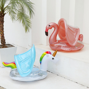 <b>Inflatable</b> Swan Swim Ring For Girls With Sequins Pool <b>Float</b> Water Park Use - Product Image 3
