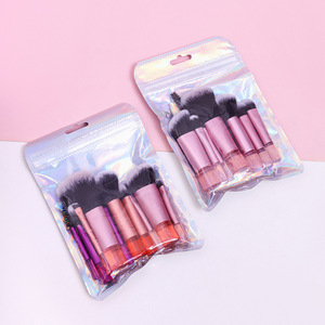 Set de 10 Brochas de Maquillaje Portátiles con Estuche de Viaje, Brochas de Pelo Sintético para Base, Rubor y Sombra de <span class=keywords><strong>Ojos</strong></span> - Product Image 4