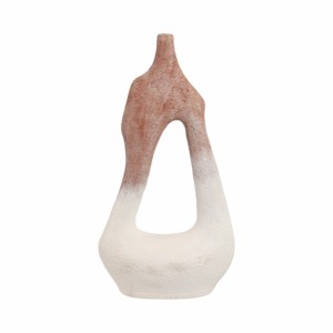 Vaso moderno in terracotta con curva aperta sagomata per soggiorno, decorazione per la casa, vaso da tavolo per fiori - Product Image 4