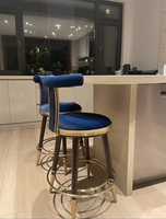 Meilleurs tabourets de bar rembourrés en velours incurvé ergonomique à pieds hauts Chaises de cuisine modernes Meubles de salon Pub Party Event