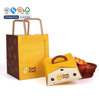 Sacs en papier kraft écologiques recyclables de qualité alimentaire, résistants à la graisse, pour boulangerie, pain à emporter, cadeaux, avec logo