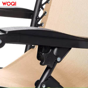 Fauteuil inclinable zéro gravité pliable Woqi, couleur laiteuse, 31,5 x 26 x 33,9 pouces, inclinaison manuelle, chaise longue pour plage et terrasse - Product Image 2