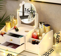 Populaire Vente en gros Bureau Bijoux & Maquillage Boîte de rangement Cosmétiques Boîte de rangement Miroir de maquillage Bureau Tiroir Style Miroir