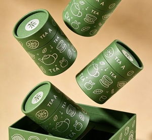 Biodegradable Kraft Paper <b>Round</b> <b>Gift</b> <b>Box</b> with Lid Custom Coffee & Food Packaging Canister Matt Lamination Options - Product Image 5