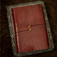 Carnet de notes de luxe en cuir PU gaufré crocodile avec reliure cousue, étui rigide, pochette A5, journal personnalisé avec logo, coffret cadeau d'affaires