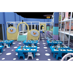 Macaron Theme Naughty Castle Kids Soft Play Sets Play House Games Plastic <b>Slide</b> <b>Indoor</b> Playground White Ball Pit - Product Image 3