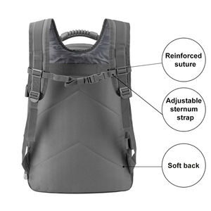 Mochila Táctica de Gran Capacidad, Color Gris, Impermeable, Anti-Robo, con Bolsa de PVC, para Senderismo, Camping y Expediciones - Product Image 6