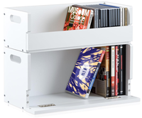 Boîte de rangement pour DVD et CD en bois moderne et durable, support de présentation pour cassettes audio avec poignée de transport, très vendue