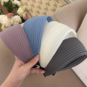 Diadema de Color sólido a la moda MIO, diadema de <span class=keywords><strong>maquillaje</strong></span> para lavarse la cara, diadema ancha antideslizante de estilo coreano para mujeres y niñas, tocado - Product Image 4