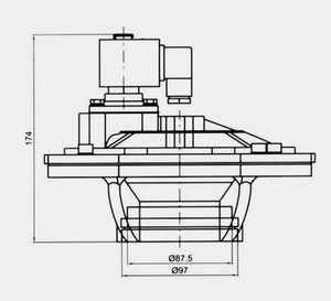 Válvula Solenoide de Diafragma para Colector de Polvo RMF-Y-76S-A, Normalmente Cerrada, 110V 220V 24V, Válvula de Chorro Pulsante de Ángulo Recto Magnética Eléctrica - Product Image 2