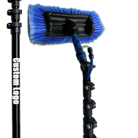 Brosse de lavage de voiture avec perche télescopique, balai de nettoyage en microfibre pour roues de voiture, bateaux, extérieur et intérieur, avec distributeur de savon