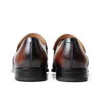 DRACONIS Mocassins Homme en Cuir Patiné Britannique Vintage avec Empiècements Crocodile, Chaussures Habillées à Enfiler, Minimalistes, Sans Logo, Sur Mesure