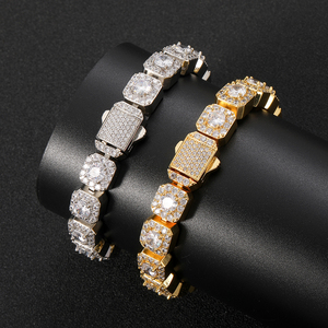 Nuoya 10Mm Chuỗi Iced out Baguette Kim Cương Bạc Mạ Hip Hop Cụm Tennis Chuỗi Vòng Đeo Tay Cho Phụ Nữ Sang Trọng Đồ Trang Sức Thời Trang - Product Image 2