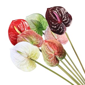 Anthuriums artificiels Meng Jie en PVC, grandes fleurs 3D pour décorations de mariage et de maison - Product Image 5