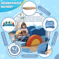 Meubles convertibles thème océan canapé modulaire bâtiment Fort 22 pièces modulaire bébé enfants jouer canapé-lit pour salle de jeux pour tout-petits
