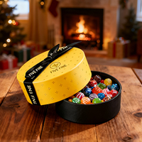 Boîte cadeau de luxe pour bonbons et desserts, emballage en carton rond avec ruban, boîte à bonbons personnalisable