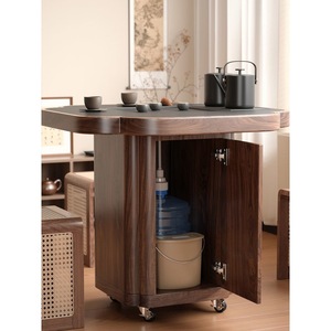 Modern Four Leaf Clover Solid Wood Tea <b>Table</b> 68x68 Cm Movable Living Room <b>Coffee</b> <b>Table</b> For <b>Small</b> Apartment Balcony Use - Product Image 4