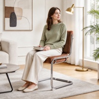 Chaise de bar industrielle CARLFORD en cuir PU marron, chaises de bar avec base pivotante réglable et en métal, tabourets de bar, Sillas De Barra
