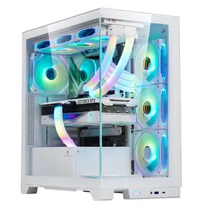 工厂价格罗宾3新款ATX游戏电脑机箱OEM游戏钢化玻璃全塔ATX