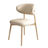 Chaises de salle à manger en bois ergonomiques et élégantes, design moderne et simple, empilables, revêtement en cuir pour l'intérieur et l'extérieur, meubles de maison