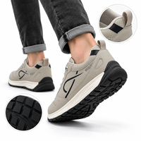 Baskets basses en cuir PU grainé avec bande latérale, semelle intermédiaire en mousse épaisse, semelle extérieure en caoutchouc, chaussures décontractées pour hommes