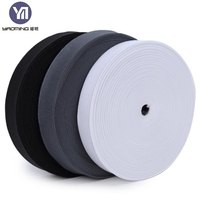 Bande élastique tricotée noire et blanche en gros, ruban élastique plat multifonctionnel pour vêtements, sous-vêtements, cordon - sangle polyvalente