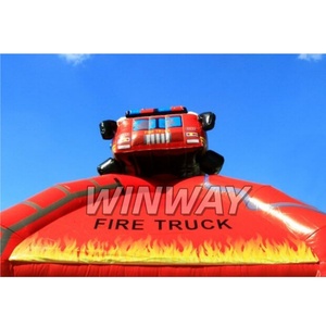 Camion de pompier coloré thème maison de rebond gonflable château sautant en PVC Durable détails de lutte contre l'incendie pour les enfants utilisation commerciale ville - Product Image 2