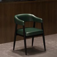 Fauteuil en cuir PU de style rétro avec cadre métallique confortable pour restaurant, café, appartement ou salle de sport moderne