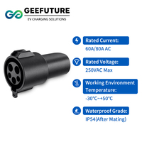 Adaptateur de chargeur de véhicule électrique GEEFUTURE, adaptateur de prise, adaptateur de connecteur, type 1 J1772 vers Nacs pour Tesla 60A 80A