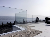 Rampe en verre sans cadre Tanlong moderne en forme de U pour balcon et escalier