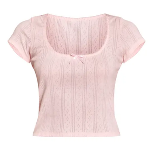 Pigiama da <span class=keywords><strong>donna</strong></span> a due pezzi, top corto e pantaloncini elasticizzati, carino, delicato sulla pelle, comodo e traspirante, abbigliamento da casa. - Product Image 5